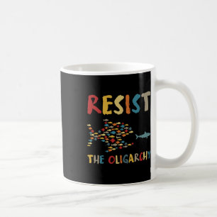 Mug Résistez à l'oligarchie Poisson drôle Anti-trump S