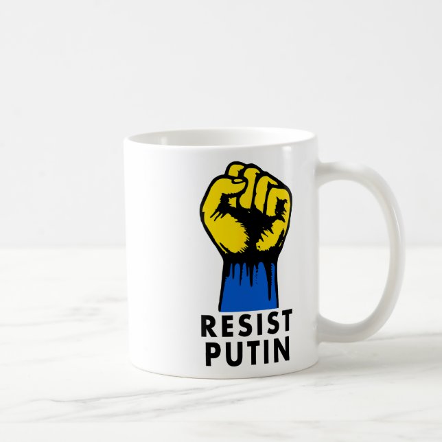 Mug Résistez à Poutine, poing levé de protestation  (Droite)