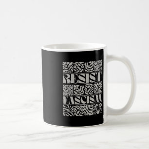 Mug Résistez au Fascisme Boho Floral Subtil Anti Trump