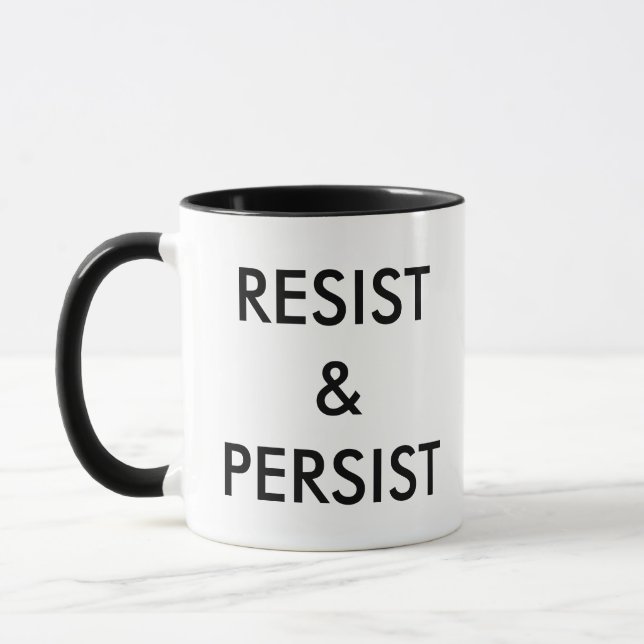 Mug Résistez et persistez à une politique audacieuse (Gauche)