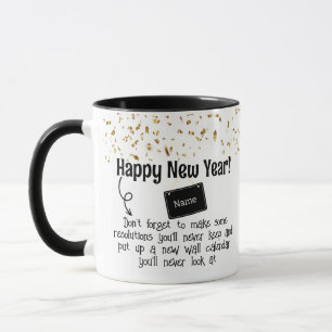Mug Résolution Sarcastique drôle Happy Nouvel An Confe