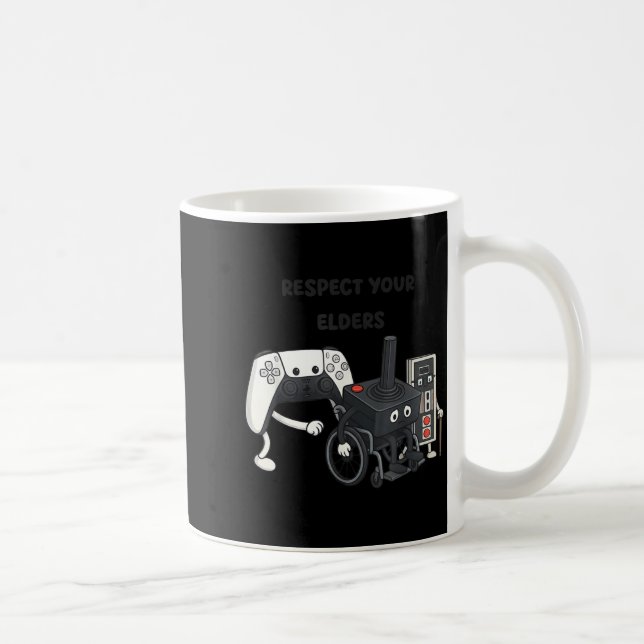 Mug Respect Your Elders Funny Gaming 80s Style Old New (Droite)