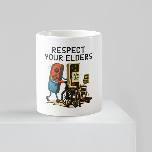 Mug Respect Your Elders Gaming Control Retro Funny (Créateur téléchargé)