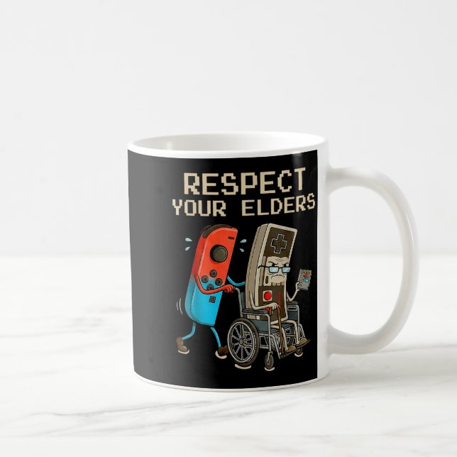 Mug Respect Your Elders Retro Gaming Controller Funny  (Droite)