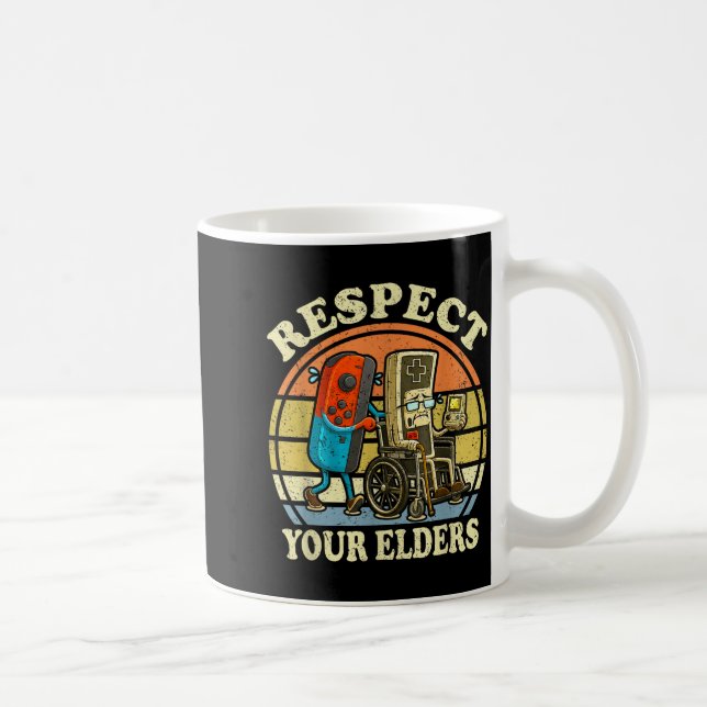 Mug Respect Your Elders Retro Gaming Funny Controller  (Droite)
