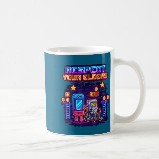 Mug Respect Your Elders Retro Gaming Funny Gamer Contr (Droite)