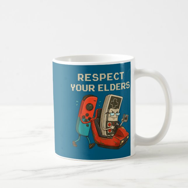 Mug Respect Your Elders Retro Gaming Funny Gamer Contr (Droite)