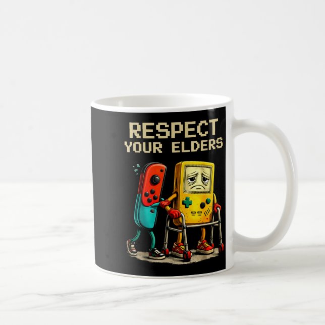 Mug Respect Your Elders Retro Gaming Funny Gamer Contr (Droite)