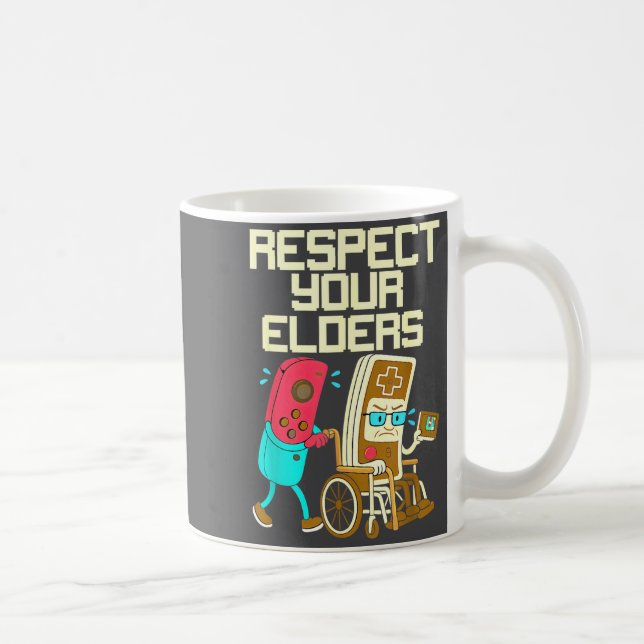 Mug Respect Your Elders Retro Gaming Funny Gamer Contr (Droite)