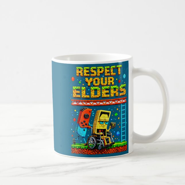 Mug Respect Your Elders Retro Gaming Funny Gamer Contr (Droite)