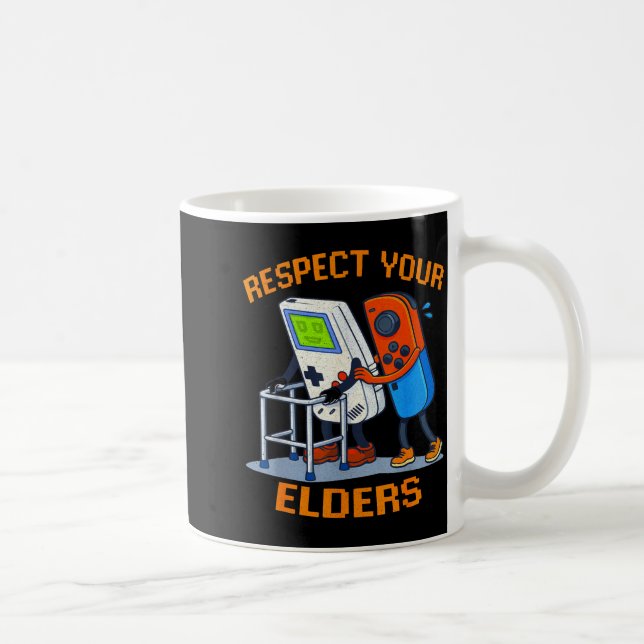 Mug Respect Your Elders Retro Gaming Funny Gamer Contr (Droite)