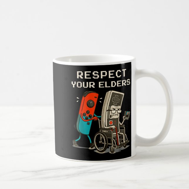 Mug Respect Your Elders Retro Gaming Funny Gamer Contr (Droite)