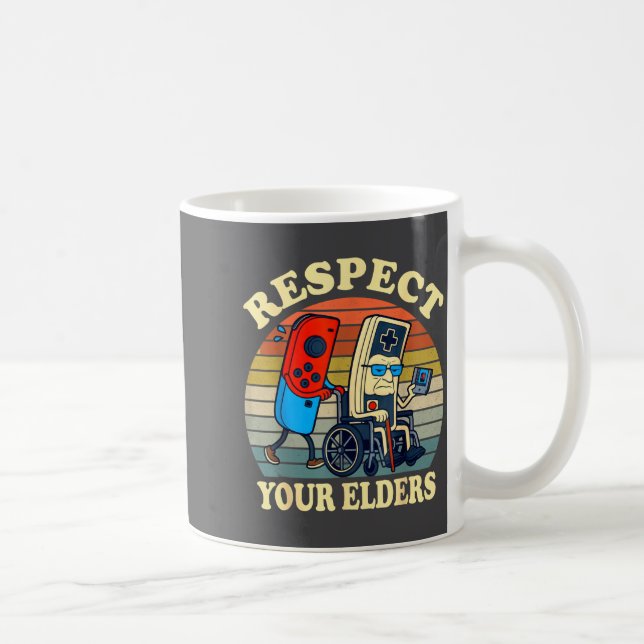 Mug Respect Your Elders Retro Gaming Funny Gamer Contr (Droite)