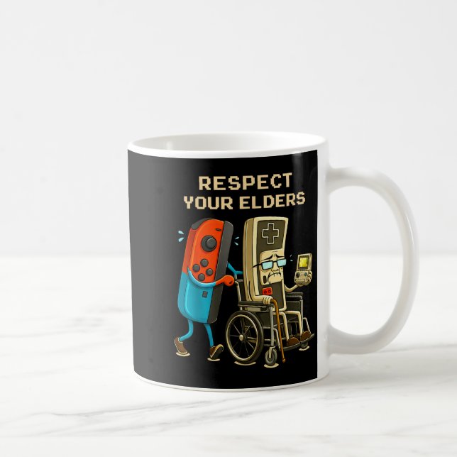 Mug Respect Your Elders Retro Gaming Funny Gamer Contr (Droite)