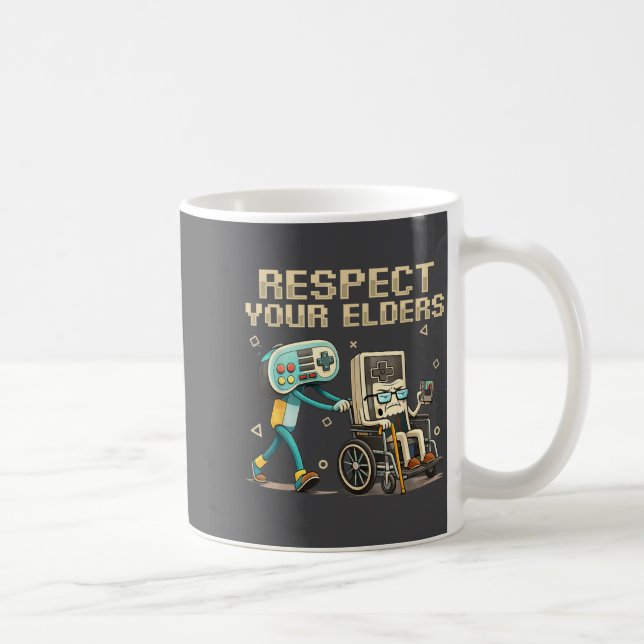 Mug Respect Your Elders Retro Gaming Funny Gamer Contr (Droite)