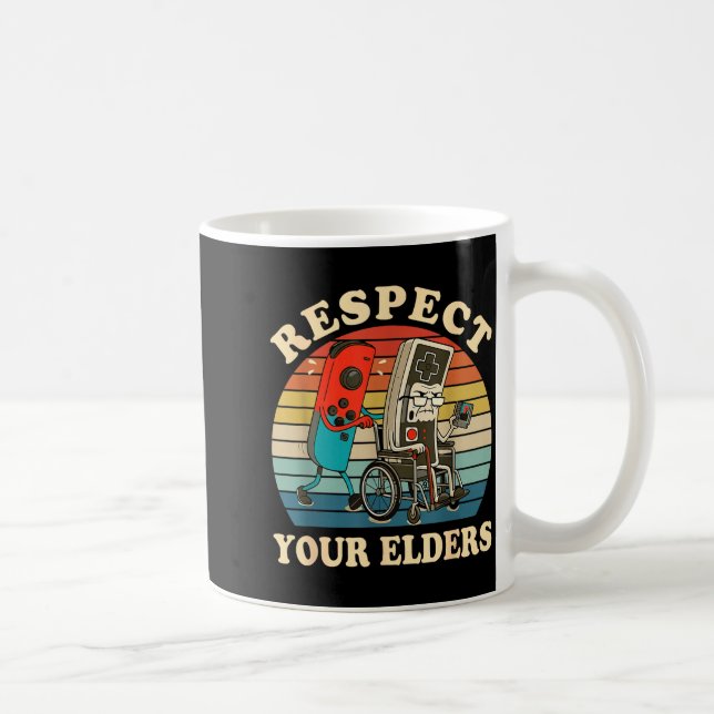 Mug Respect Your Elders Retro Gaming Funny Gamer Contr (Droite)