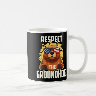 Mug Respectez la marmotte Drapeau vintage USA Joyeuse