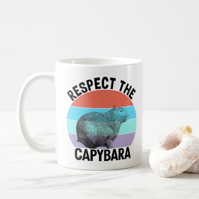 Mug Respectez Le Capybara Drôle Rongeur Capybara (Avec donut)