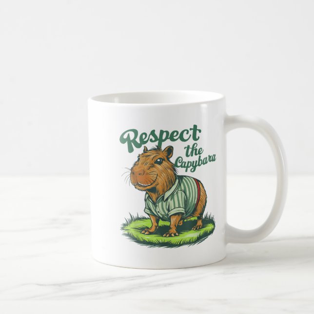 Mug Respectez Le Capybara - Photo Drôle de Rongeur Cap (Droite)