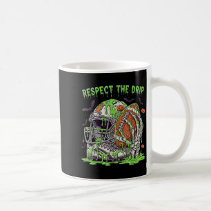 Mug Respectez le football d'Halloween avec la main de