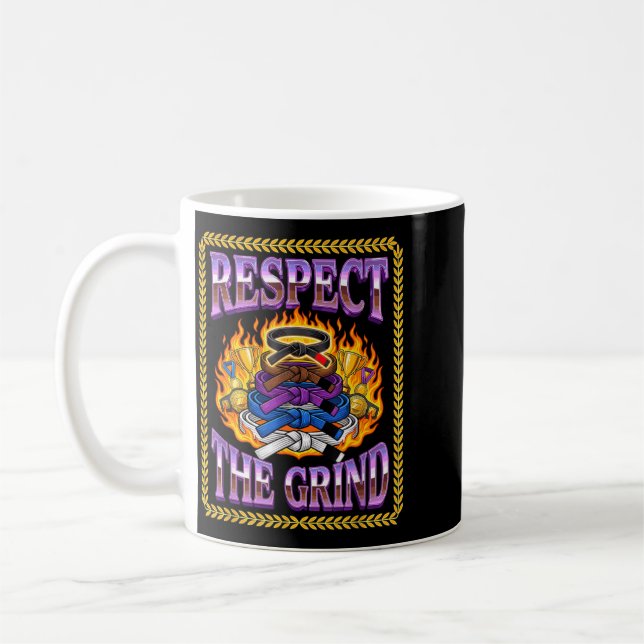 Mug Respectez le rang de ceinture BJJ Grind MMA (Gauche)