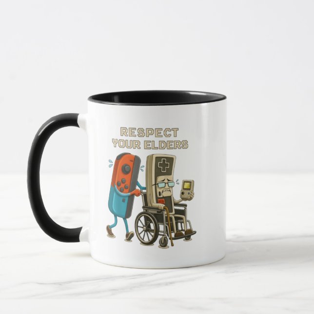 Mug Respectez Vos Aînés Contrôle De Jeu Rétro Drôle De (Gauche)