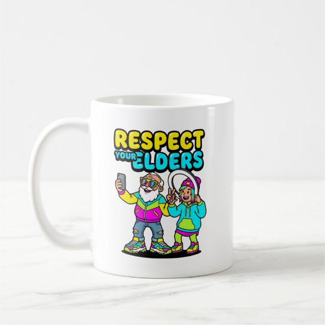Mug Respectez Vos Aînés Selfie Papy Drôle Gen Z (Gauche)