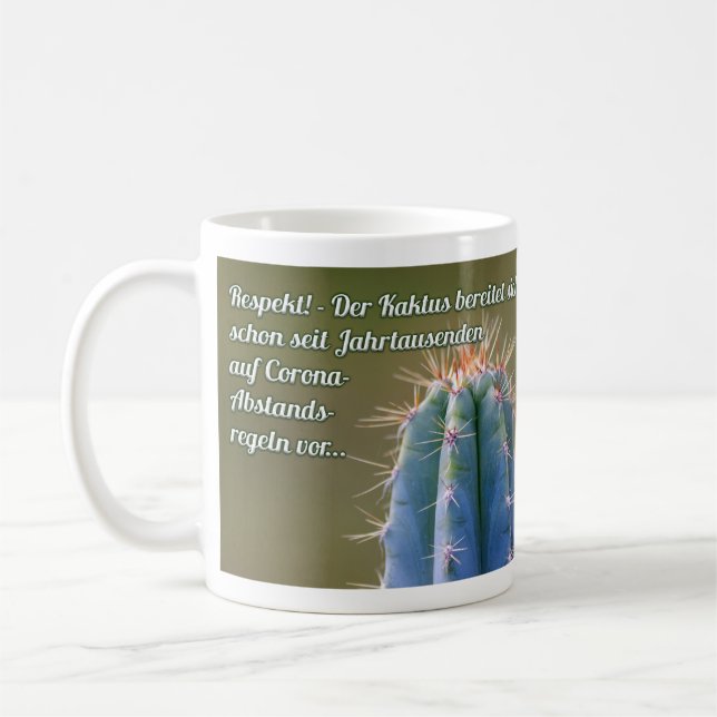 Mug Respekt für den Kaktus mit Abstandsregeln ! (Gauche)