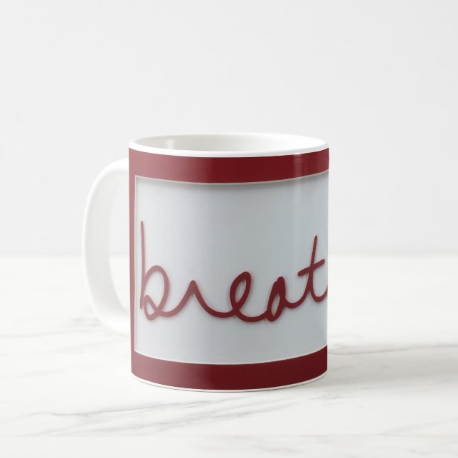 Mug Respire les graphismes rouge et blanc (Devant gauche)