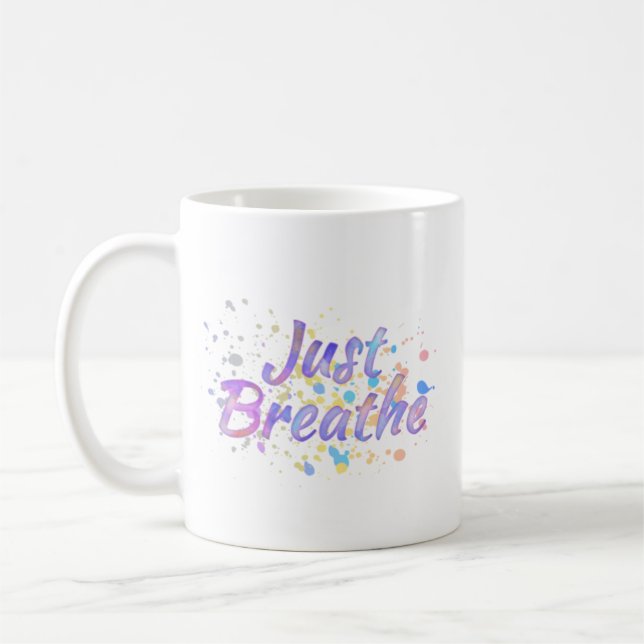 Mug Respirer L'Aquarelle Rose Mauve Aqua Blue (Gauche)