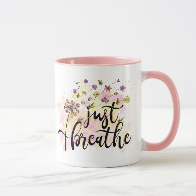 Mug Respirer simplement Fleurs Inspiration de soins pe (Droite)