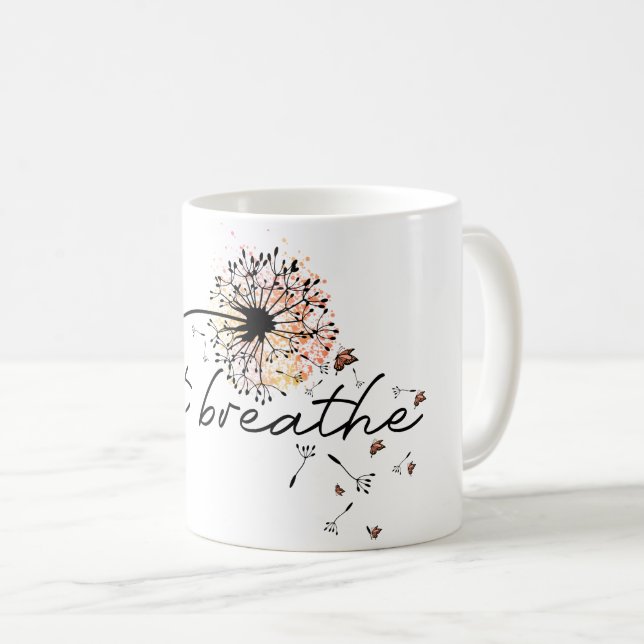 Mug Respirer simplement Inspiration de pissenlit Yoga  (Devant droit)