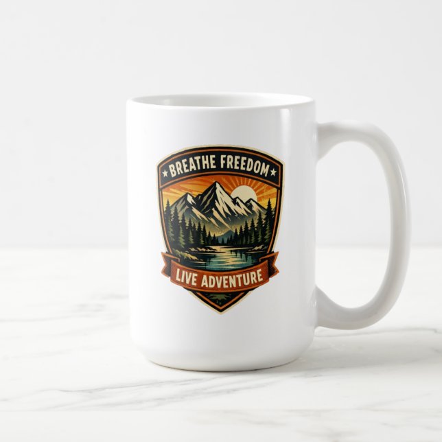 Mug Respirez la liberté, vivez l'aventure (Droite)