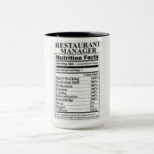 Mug Responsable du restaurant Nutrition Facts