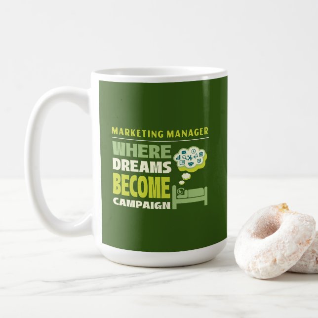 Mug Responsable marketing : Où les rêves deviennent de (Avec donut)