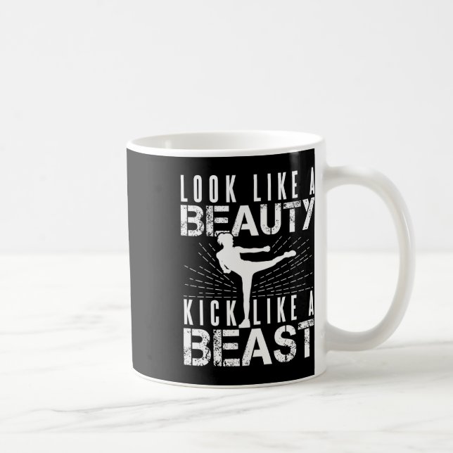 Mug Ressembler à Beauté Kick Comme Bête Kickboxer Athl (Droite)