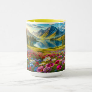 Mug Ressort coloré/lac de montagne fleuri