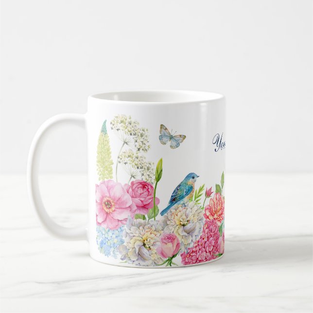Mug Ressort rose rose rose floral (Gauche)