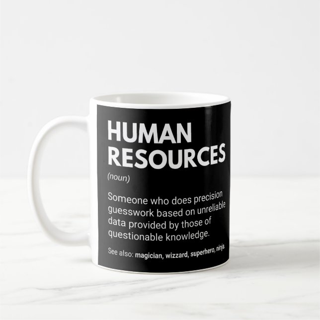 Mug Ressources humaines Funny HR Manager Définition (Gauche)