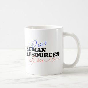 Mug Ressources humaines Peace Love manuscrite