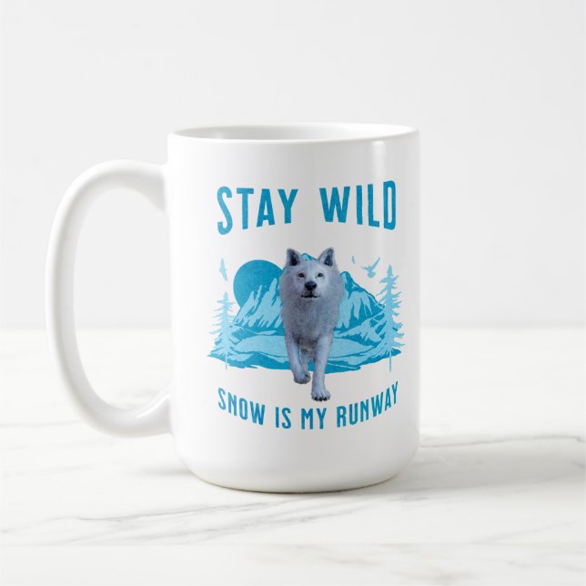 Mug Reste Sauvage Loup Blanc Piste de Neige (Gauche)