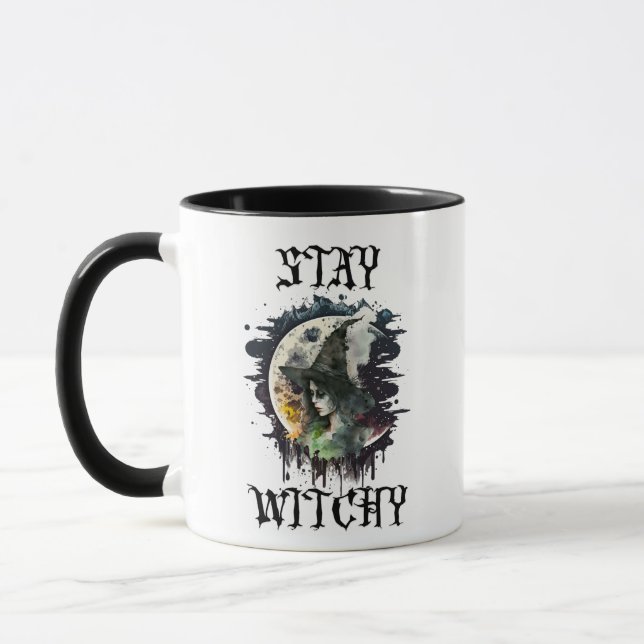Mug Reste Sorcière | Sorcière et pleine lune Halloween (Gauche)