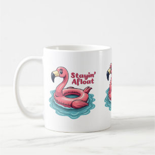 Mug Rester à flot Fun Flamingo Float Piscine Rétro