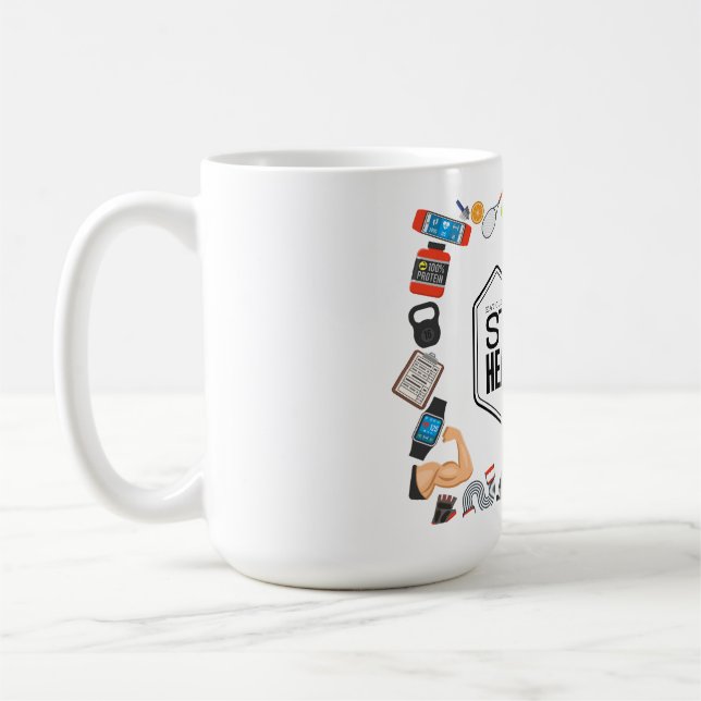 Mug rester en bonne santé conception de motivation (Gauche)