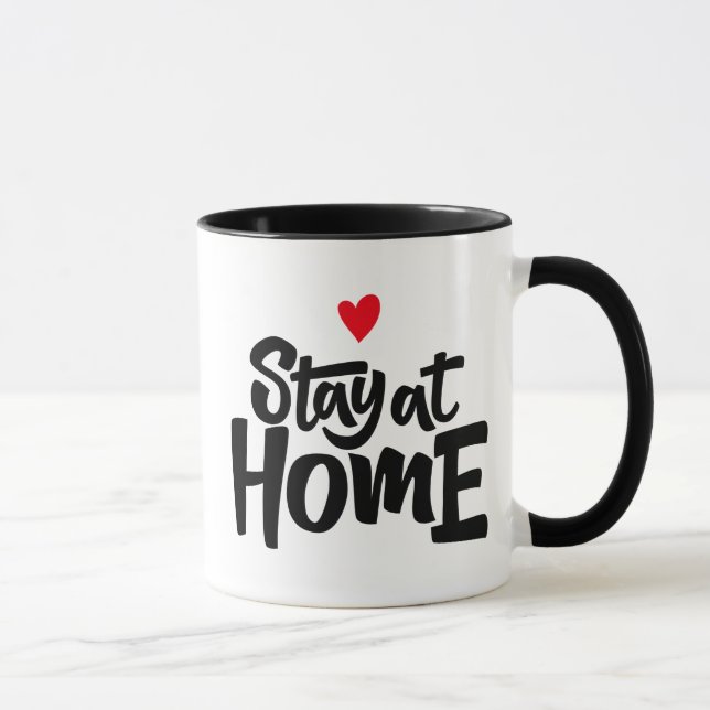 Mug Restez à la maison Coeur (Droite)