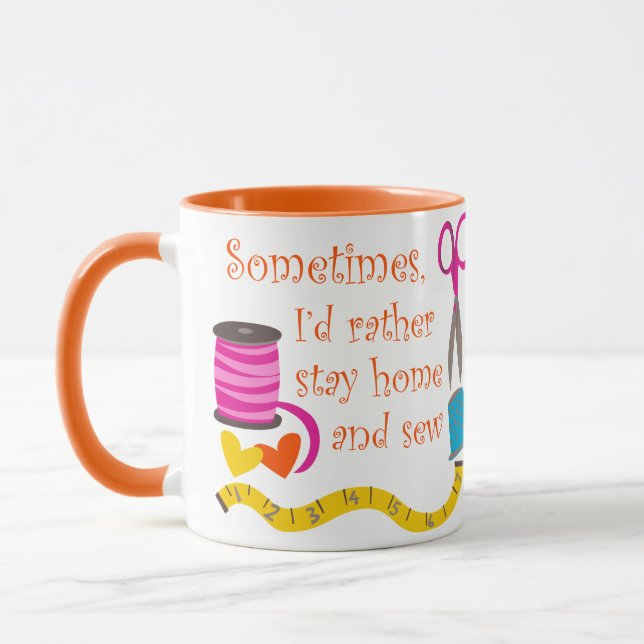Mug Restez à la maison et cousez (Gauche)