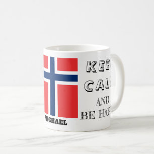 Mug Restez calme avec le drapeau norvégien