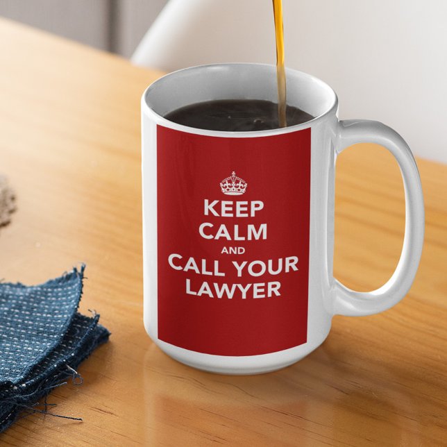Mug Restez calme et appelez votre avocat (Créateur téléchargé)