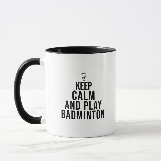 Mug restez calme et jouez au badminton (Gauche)
