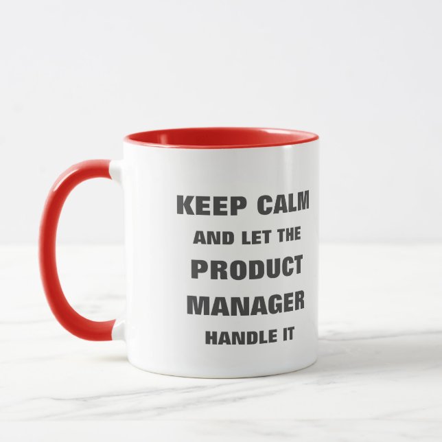 Mug Restez calme et laissez le responsable du produit  (Gauche)